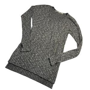 Michael Stars Black & White Long‎ Sleeve V-Neck Ribbed Tunic Knit 8345 Size OS